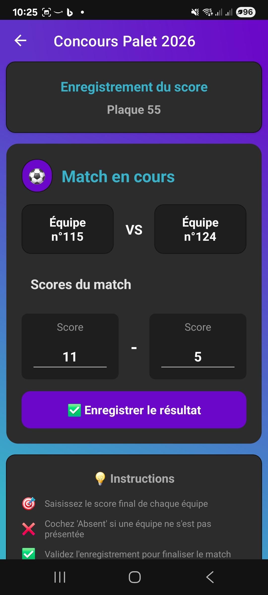 Validation du score